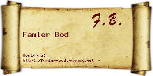 Famler Bod névjegykártya